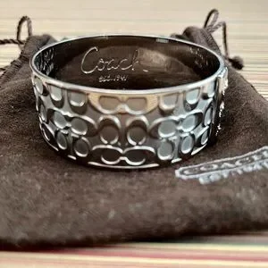 Coach | Jewelry | Coach Signature C Logo Wide Bangle | Poshmark